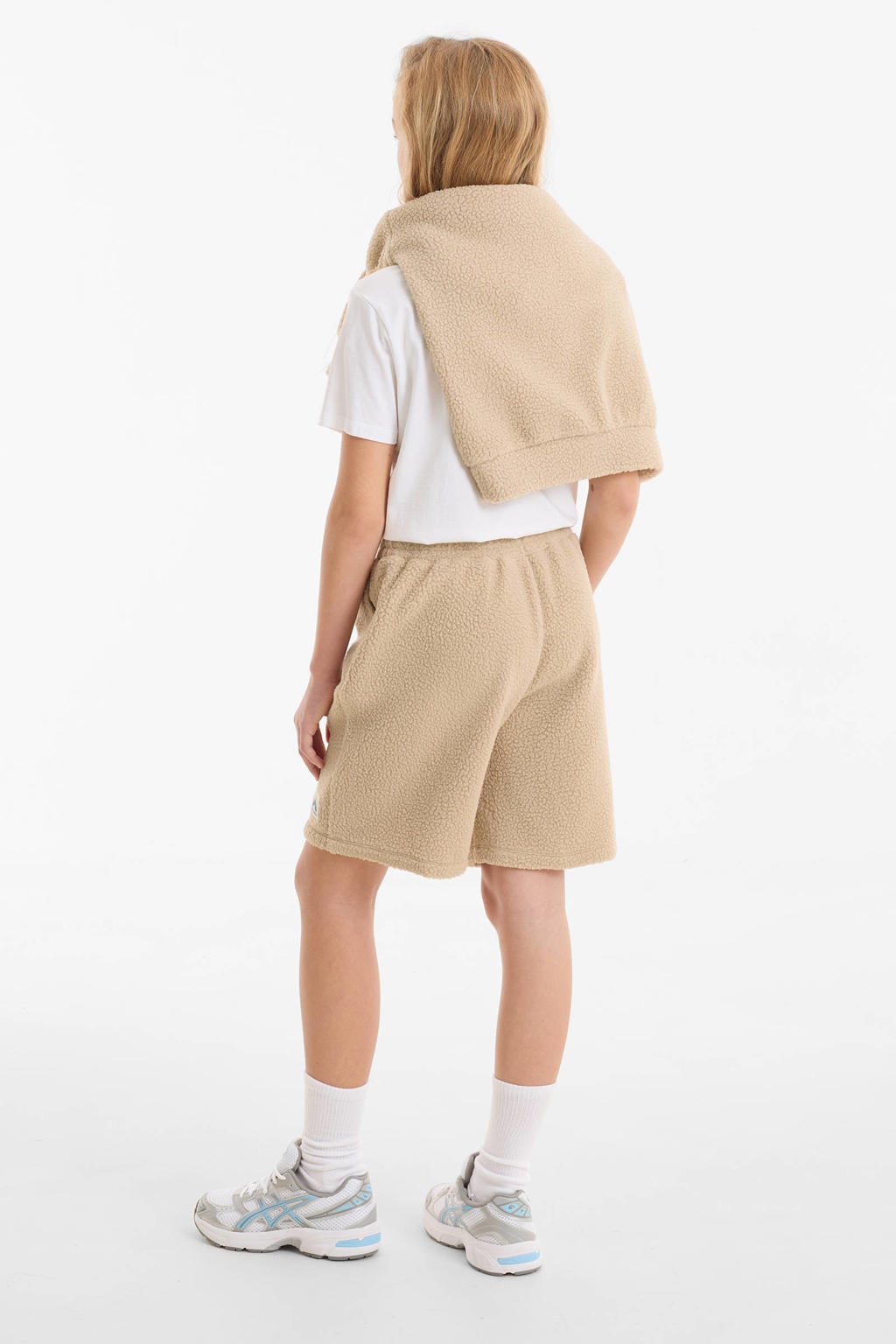 Anytime teddy fleece short beige