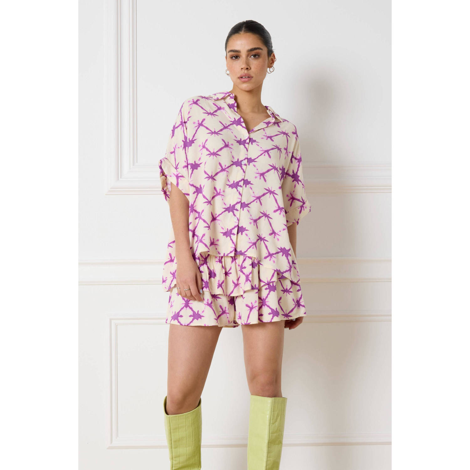 Refined Department Molly Blouse Korte Mouw Stijlvolle Top Multicolor Dames