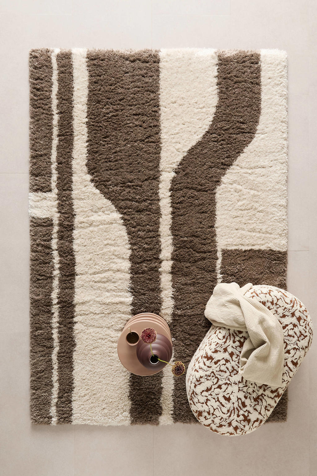 NOUS Living vloerkleed Teyra crème/bruin (230x160 cm)