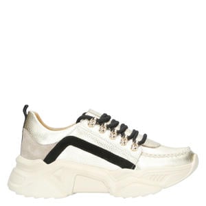 Lou 13 chunky leren sneakers goud