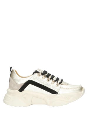 Lou 13 chunky leren sneakers goud