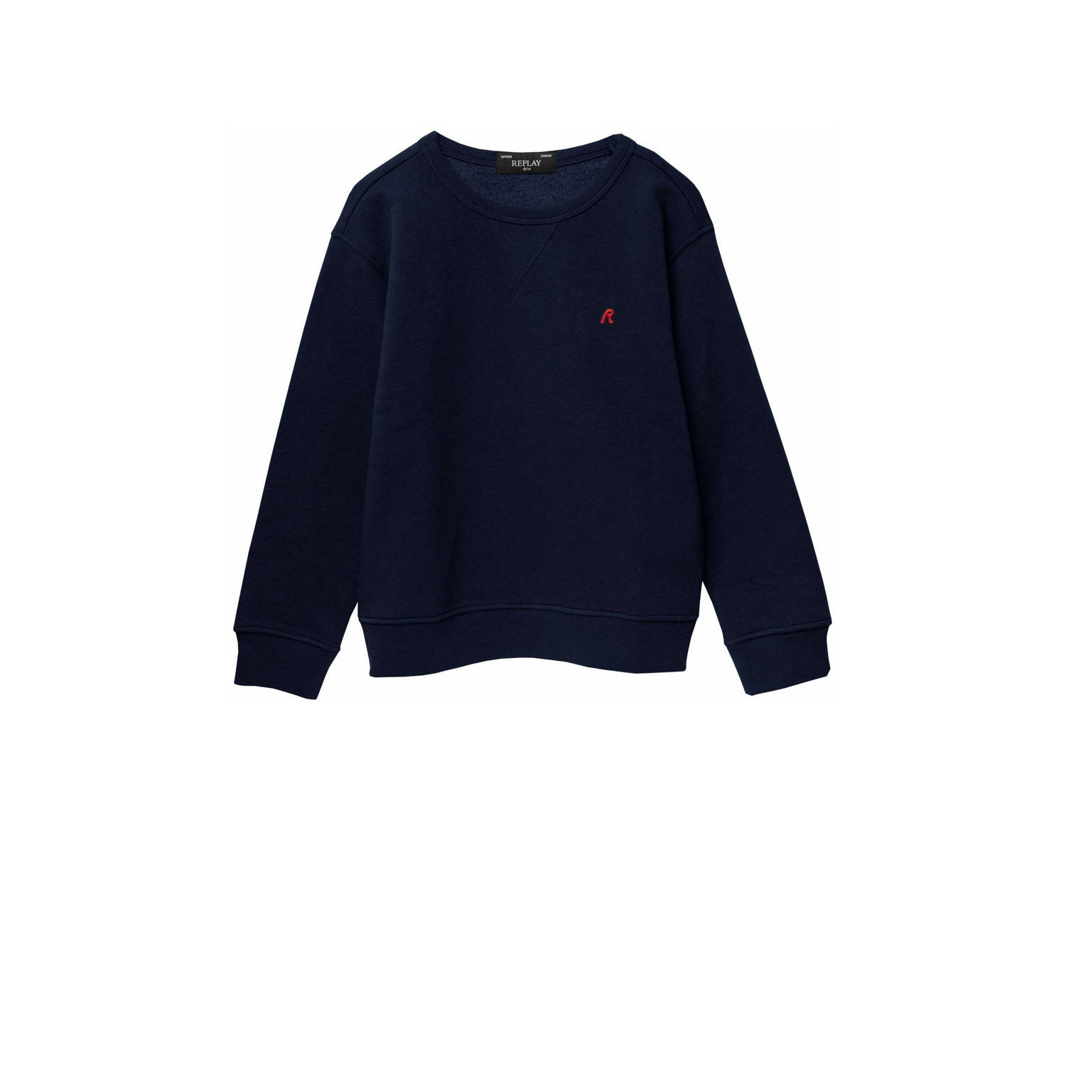 Replay sweater donkerblauw Jongens Katoen Ronde hals Effen 176