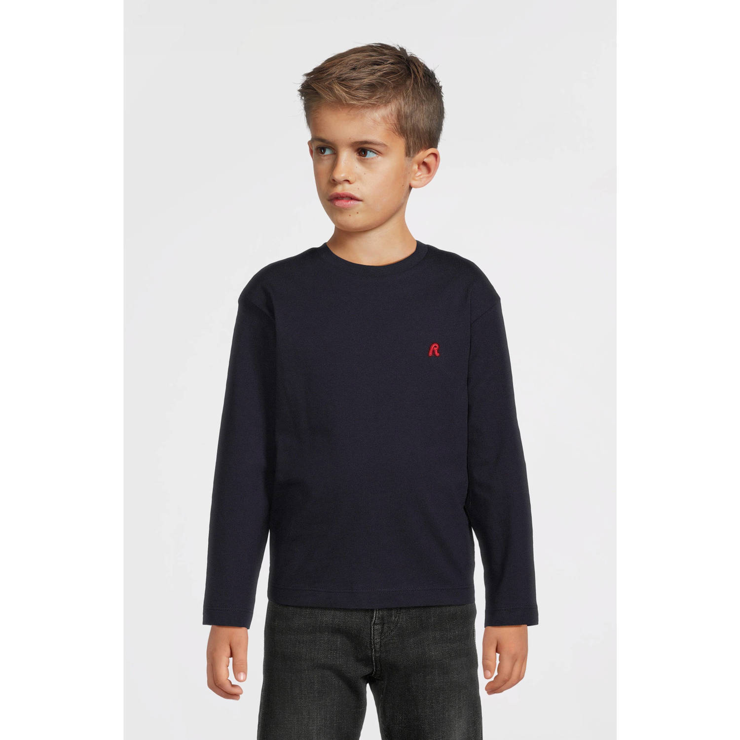 REPLAY longsleeve donkerblauw