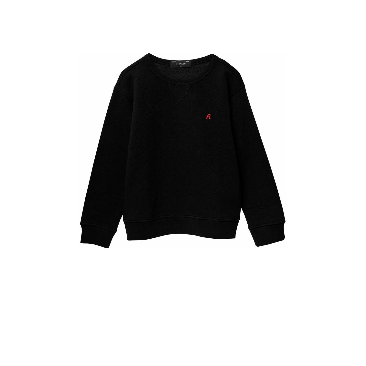 Replay sweater zwart Jongens Katoen Ronde hals Effen 176