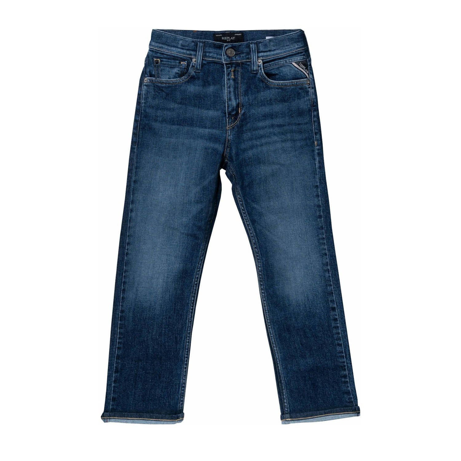 Replay regular fit jeans medium blue denim Effen 104