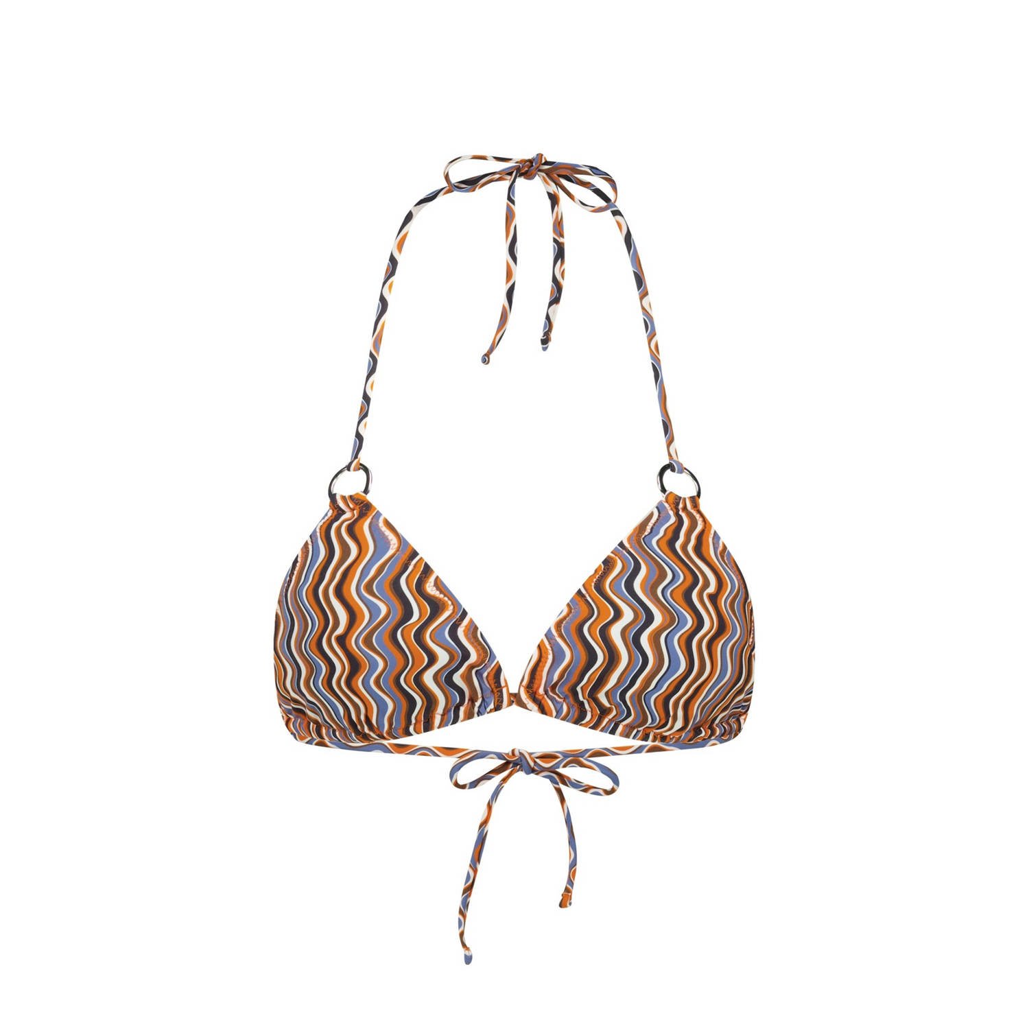 America Today voorgevormde triangel bikinitop Amber bruin blauw