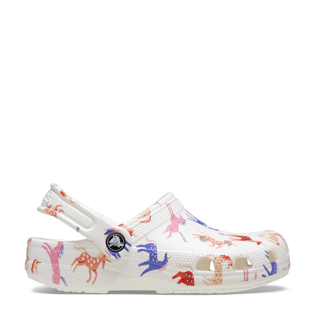 Wit en multikleurige meisjes Crocs Peuter Kleuter clogs van rubber