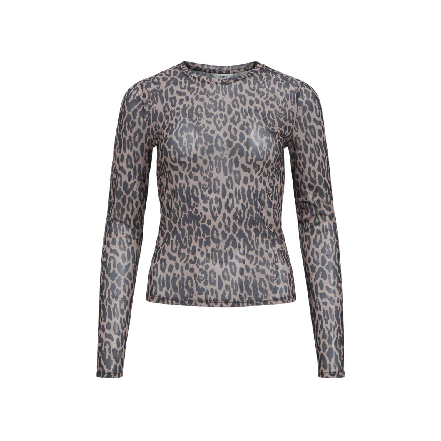 OBJECT Dames Tops & T-shirts Objninna Seni Ls Sli Mesh Top E Div Leopard