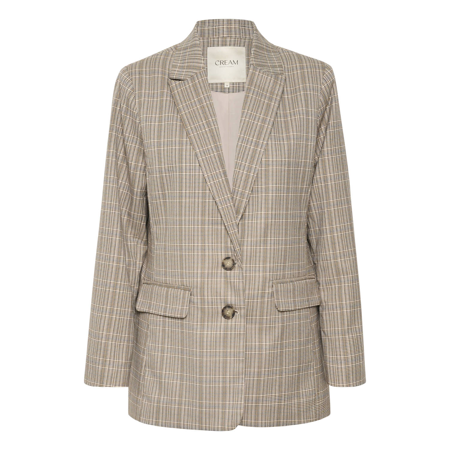 Cream Ancient Scroll Check Blazer Jas Beige Dames