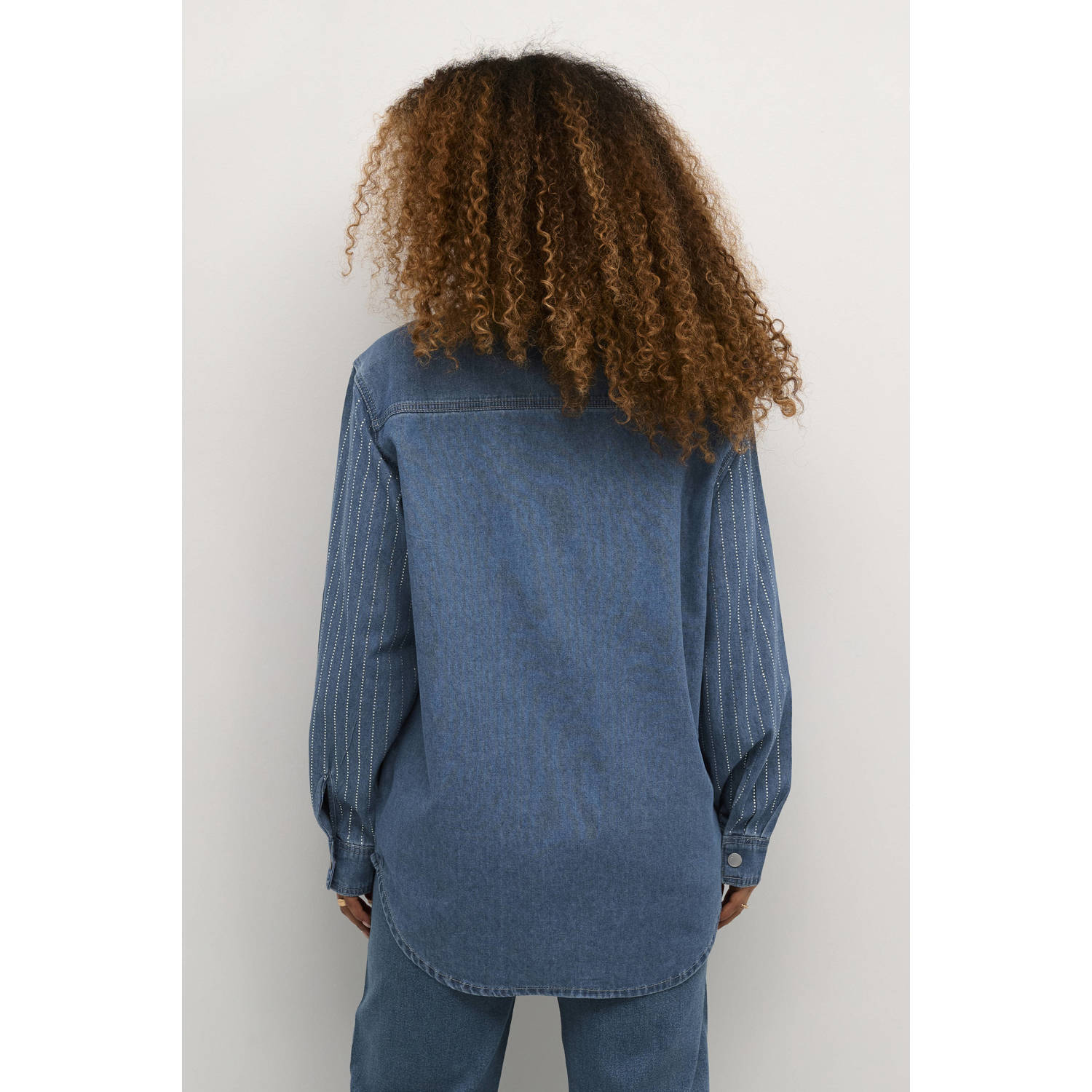 Cream blouse CRSine met strass medium blue denim