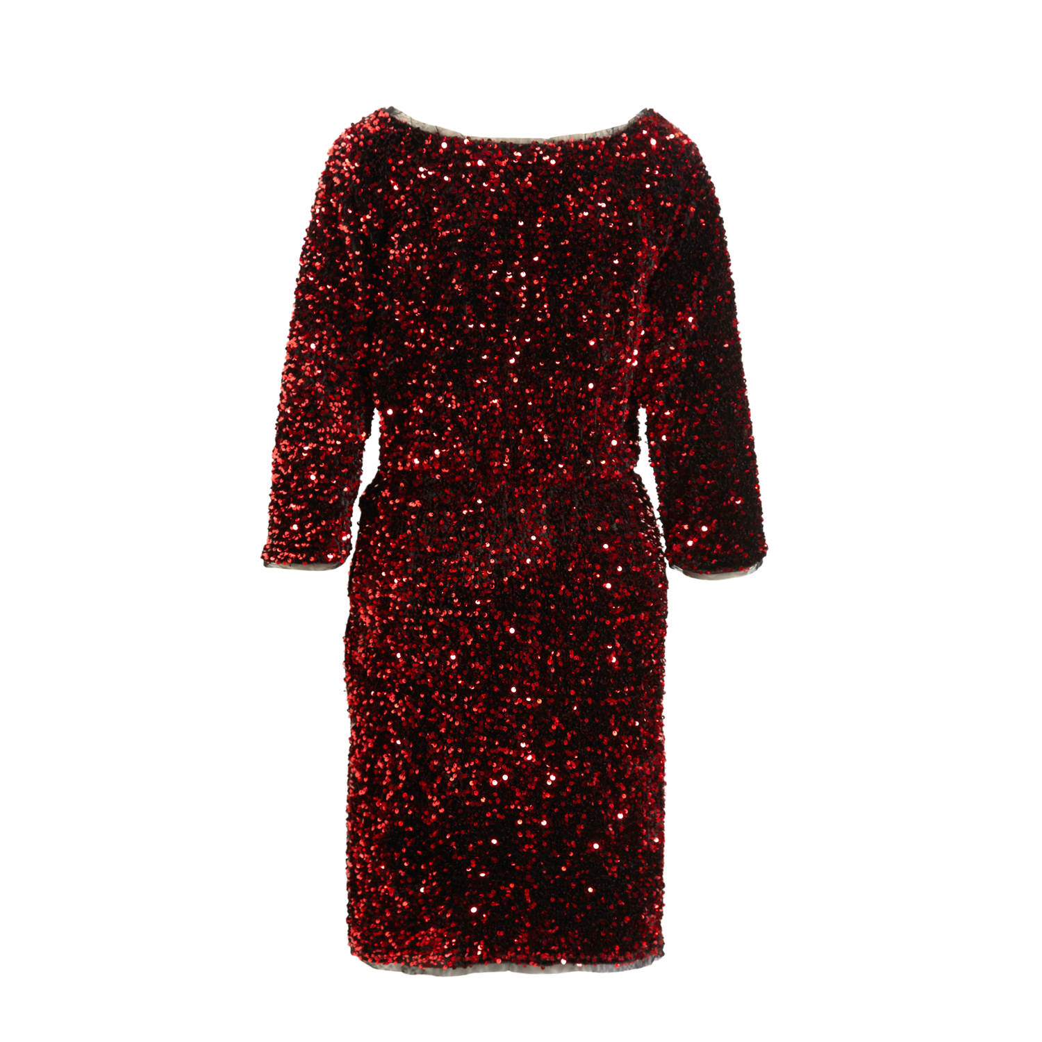 anytime jurk met pailletten rood