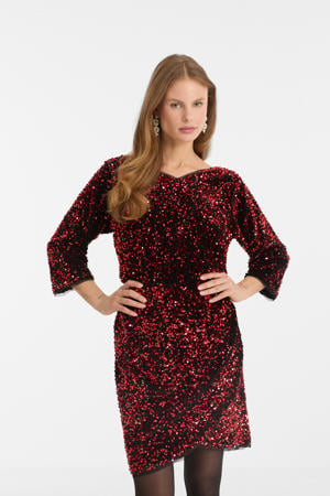 jurk met pailletten rood