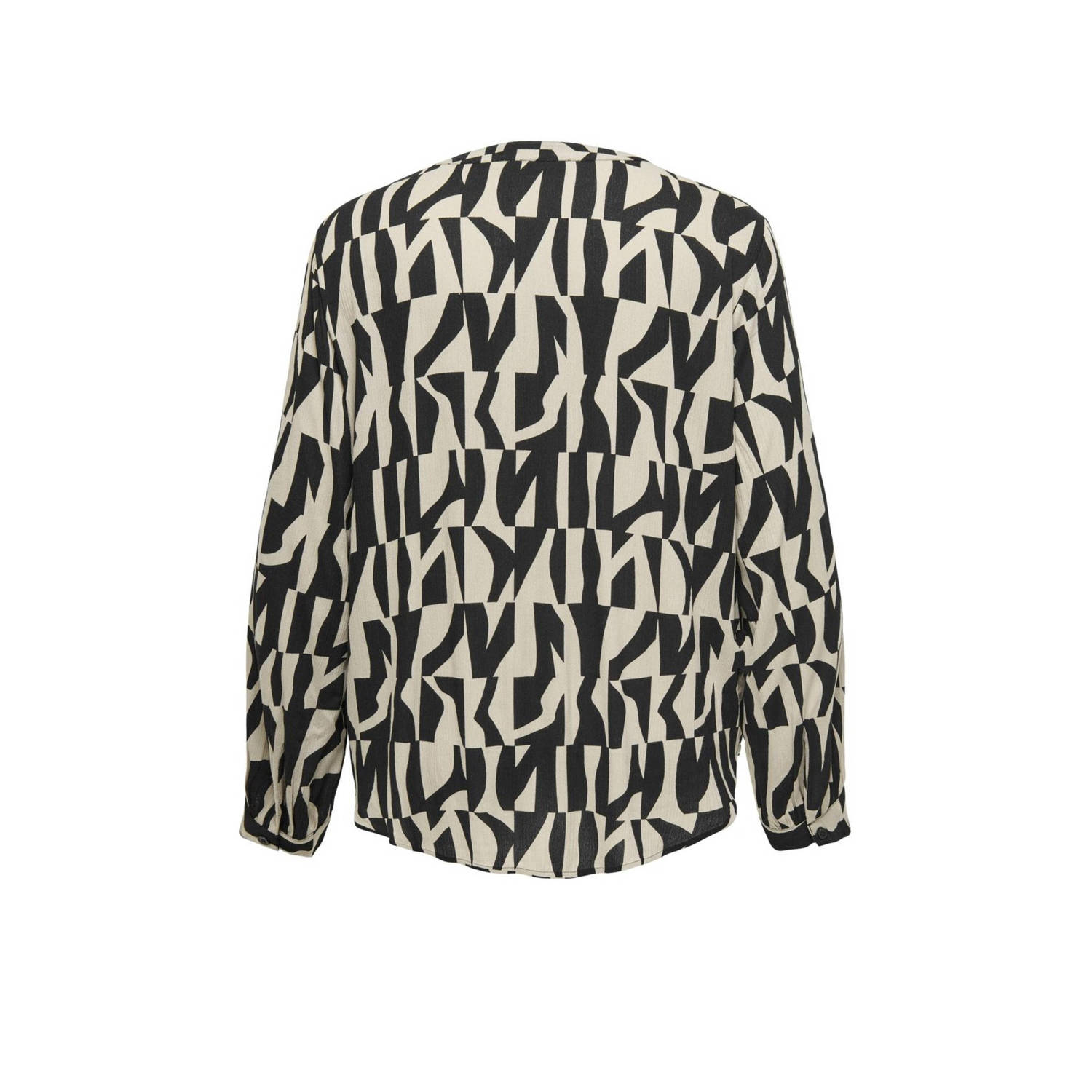 ONLY CARMAKOMA blouse met all over print zwart