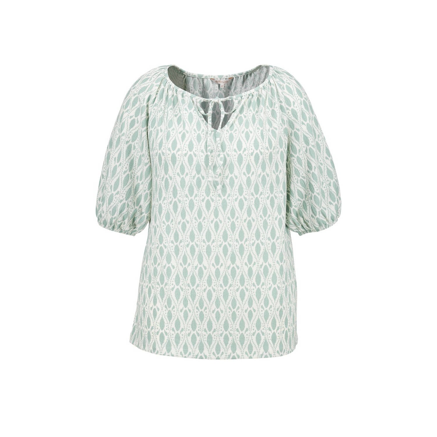 MS Mode blousetop met all over print mintgroen