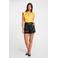 Morgan imitatieleren high waist slim fit short zwart