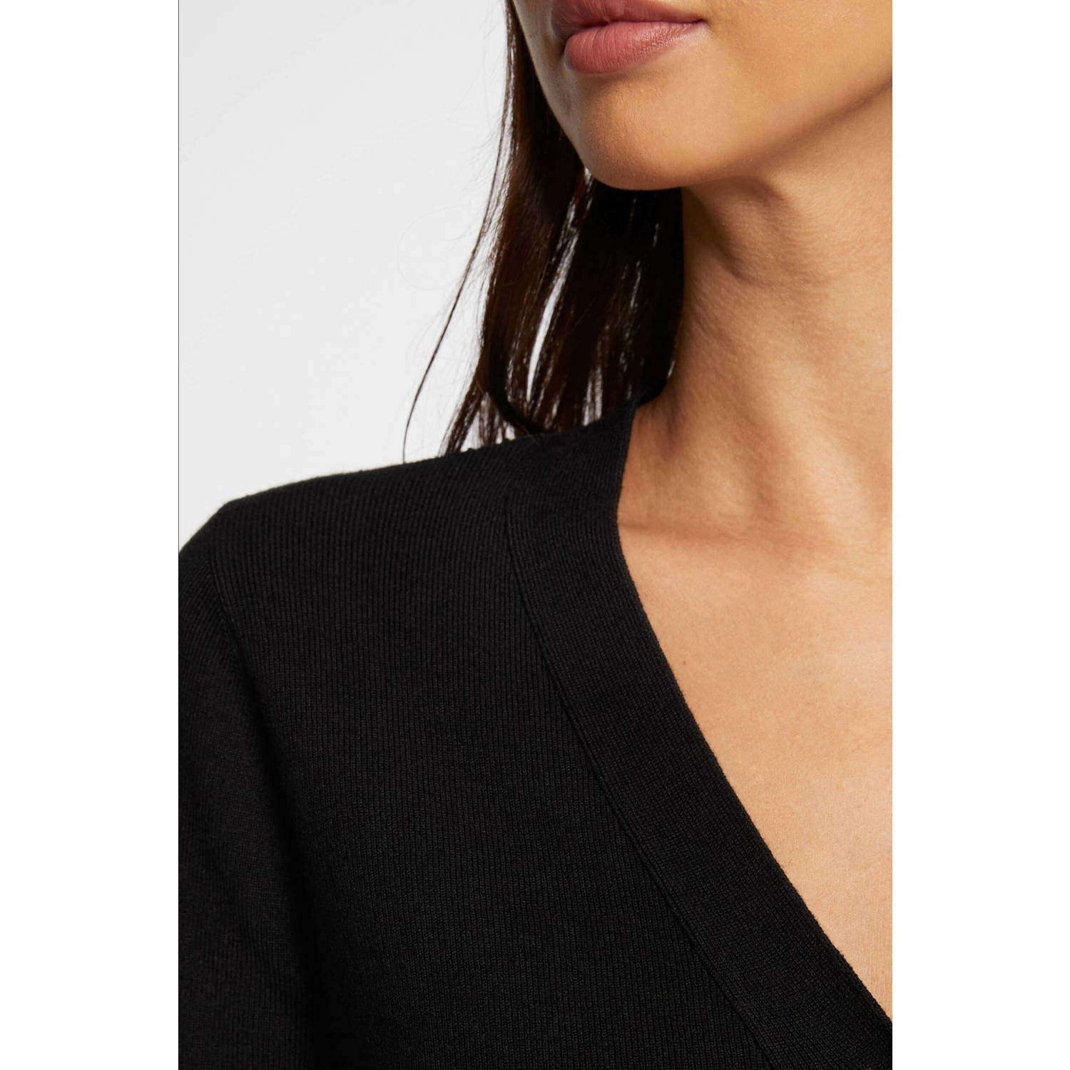 Morgan vest met backprint en kant zwart