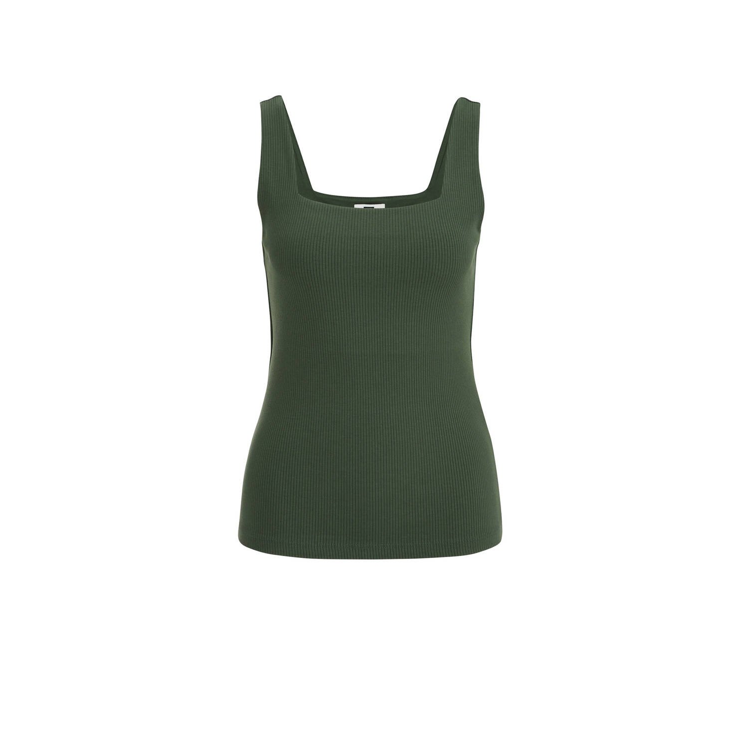 WE Fashion singlet donkergroen