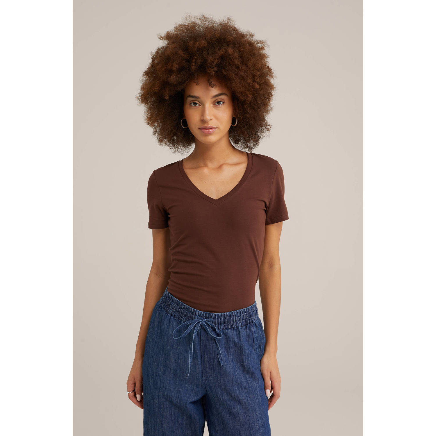 WE Fashion WE Fundamentals T-shirt donkerrood