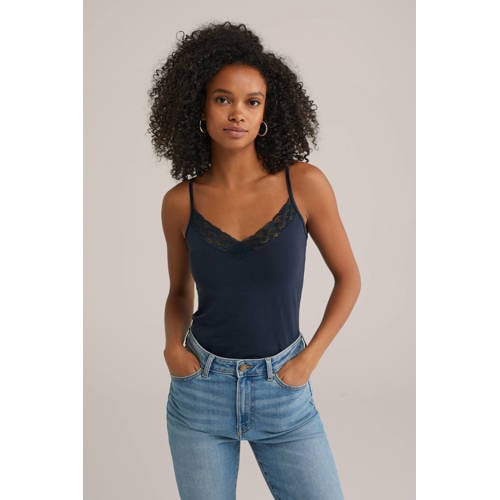 WE Fashion singlet donkerblauw afbeelding