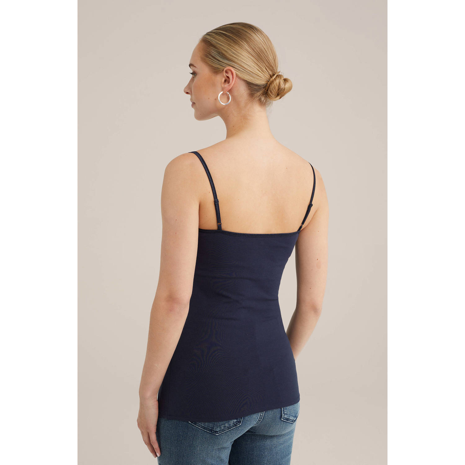 WE Fashion singlet donkerblauw