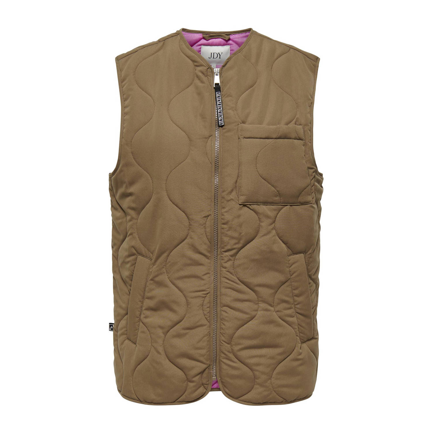 JDY quilted bodywarmer ELLA lichtbruin