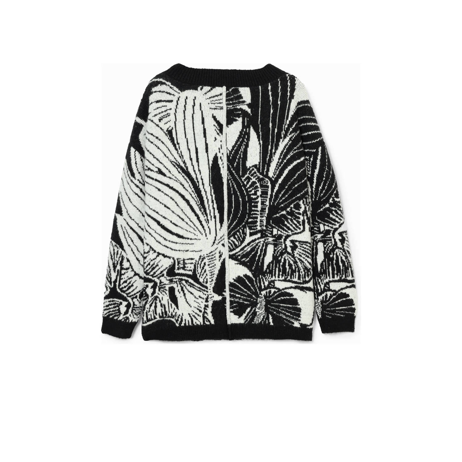 Desigual gebloemd vest zwart wit