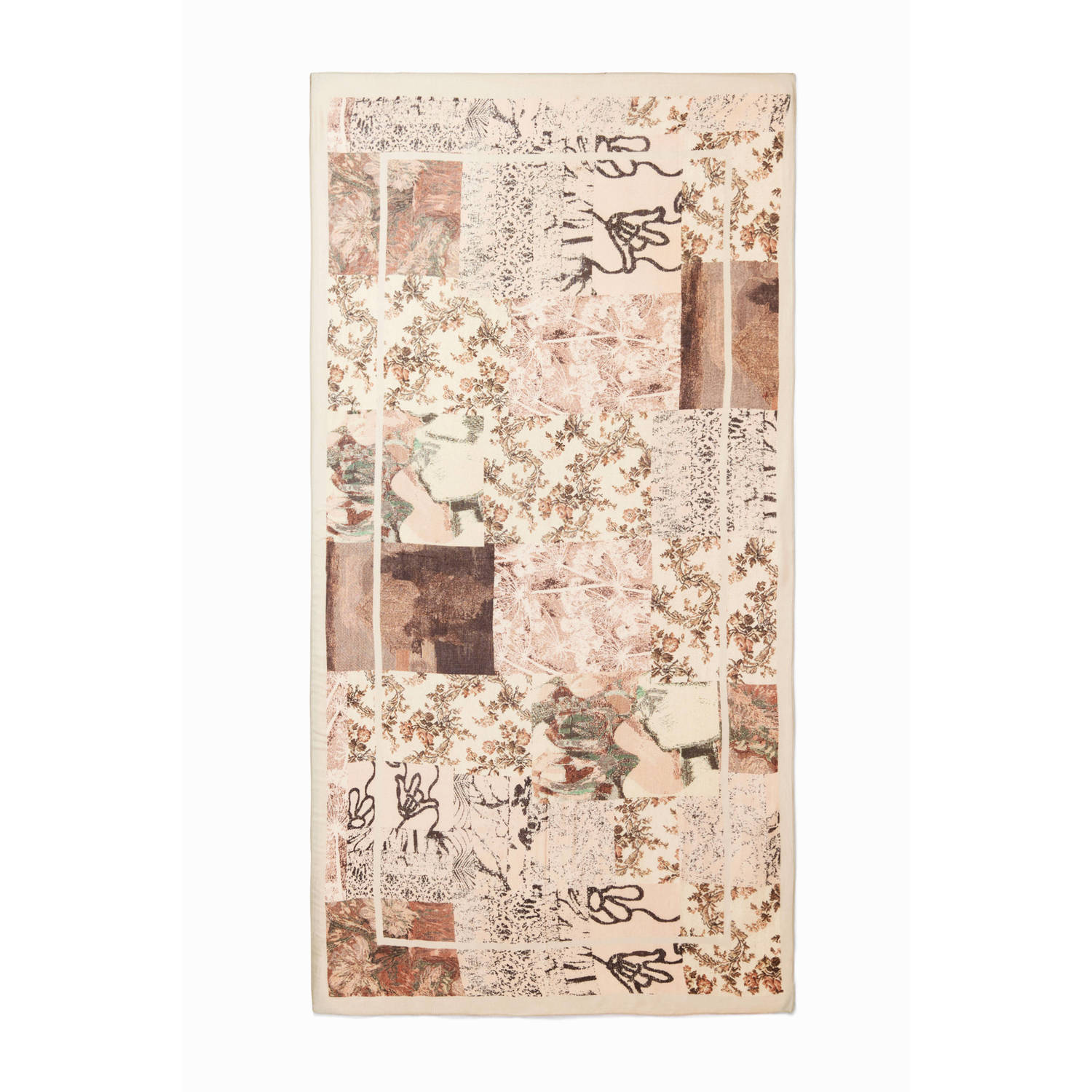 Desigual sjaal met all over print beige
