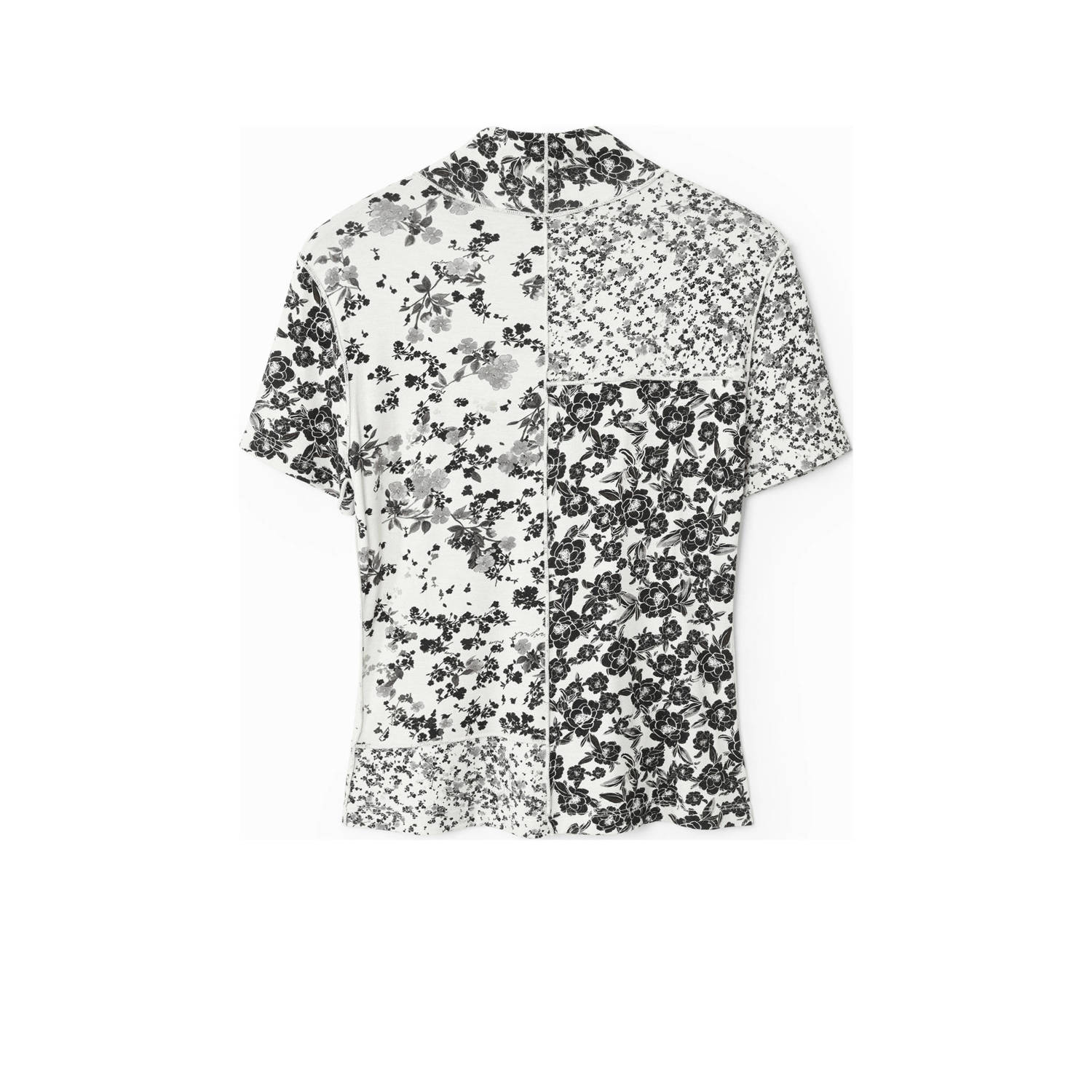 Desigual gebloemde top ecru zwart