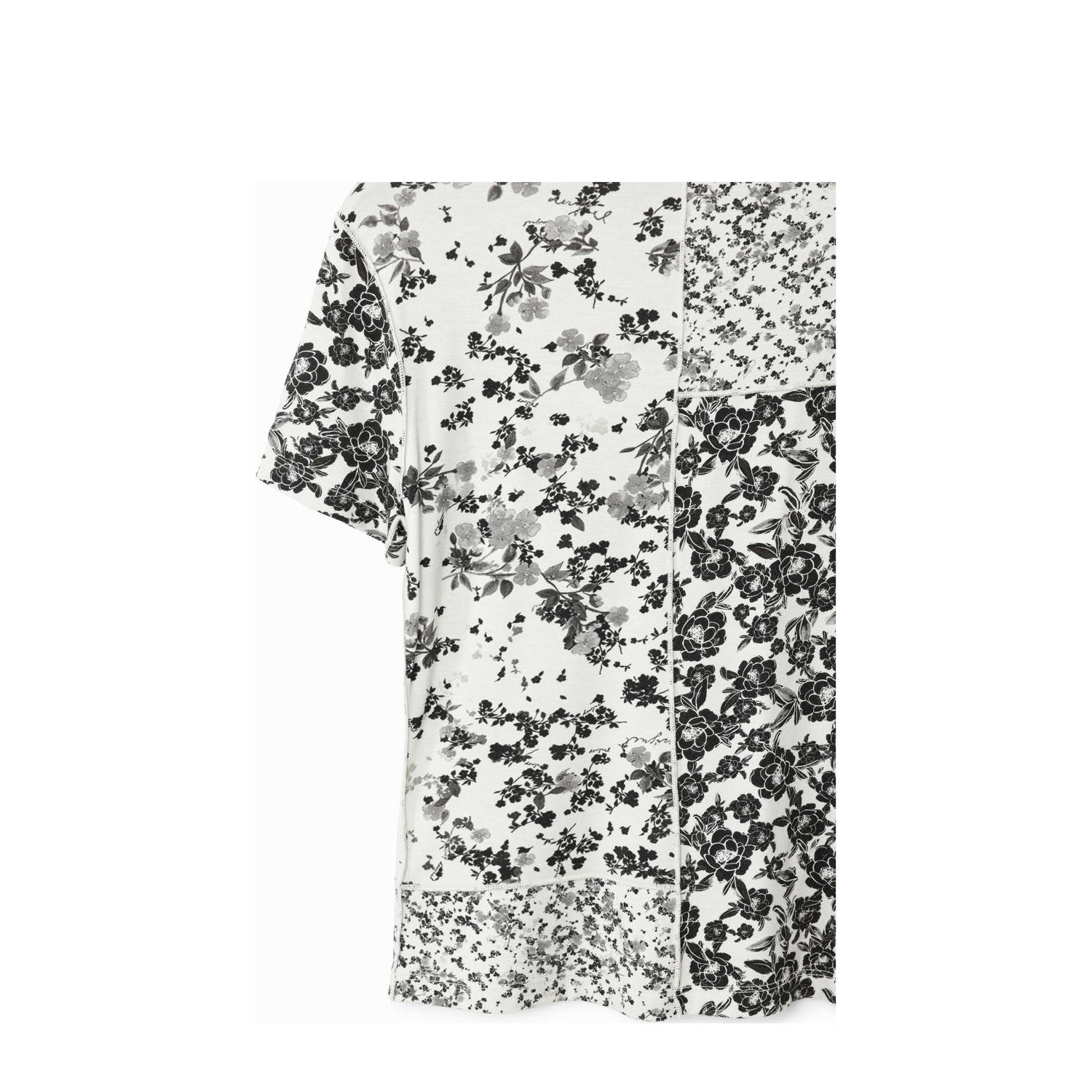 Desigual gebloemde top ecru zwart