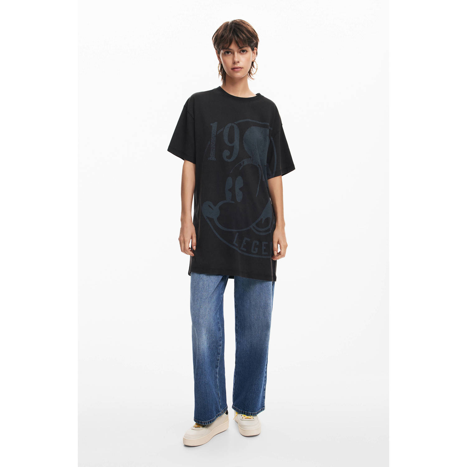Desigual T-shirtjurk met printopdruk zwart