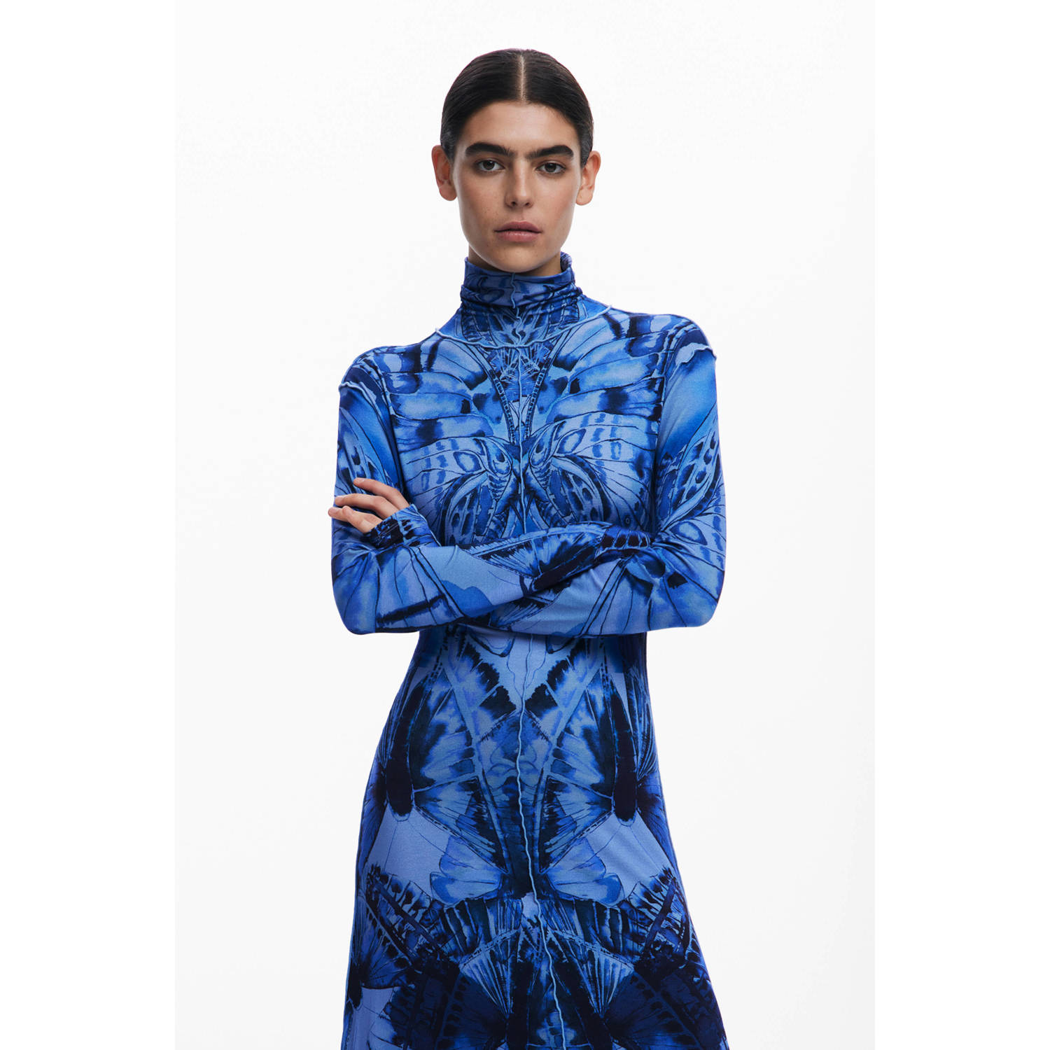 Desigual midi jurk blauw