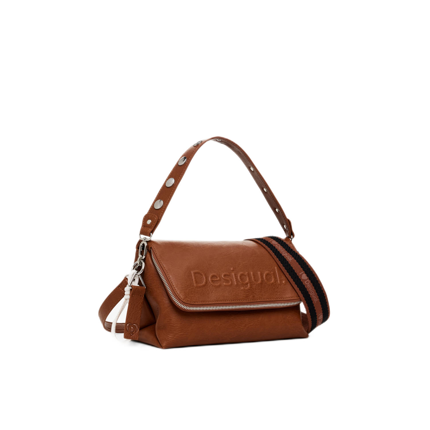 Desigual crossbody tas met studs bruin