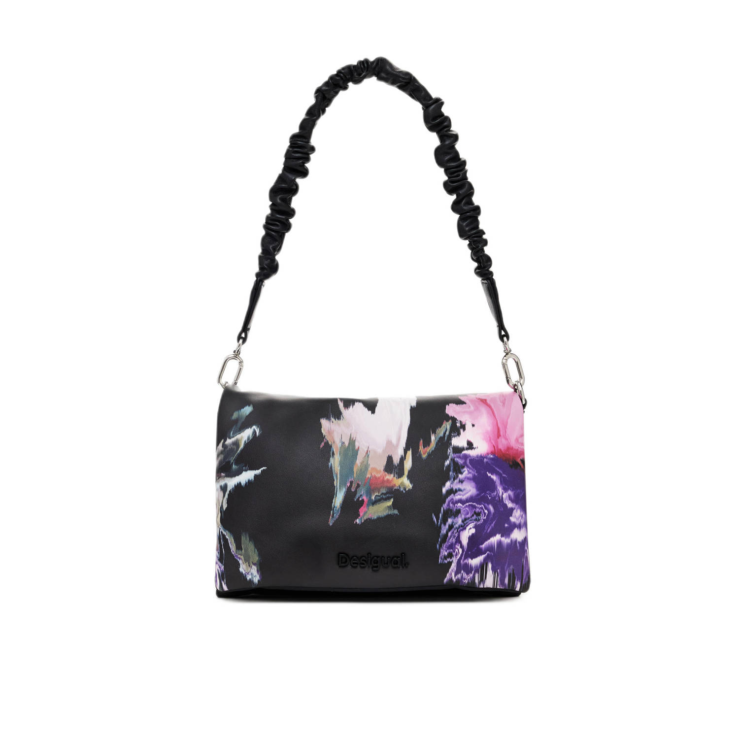 Desigual Zwarte Bedrukte Handtas met Schouderband Black Dames