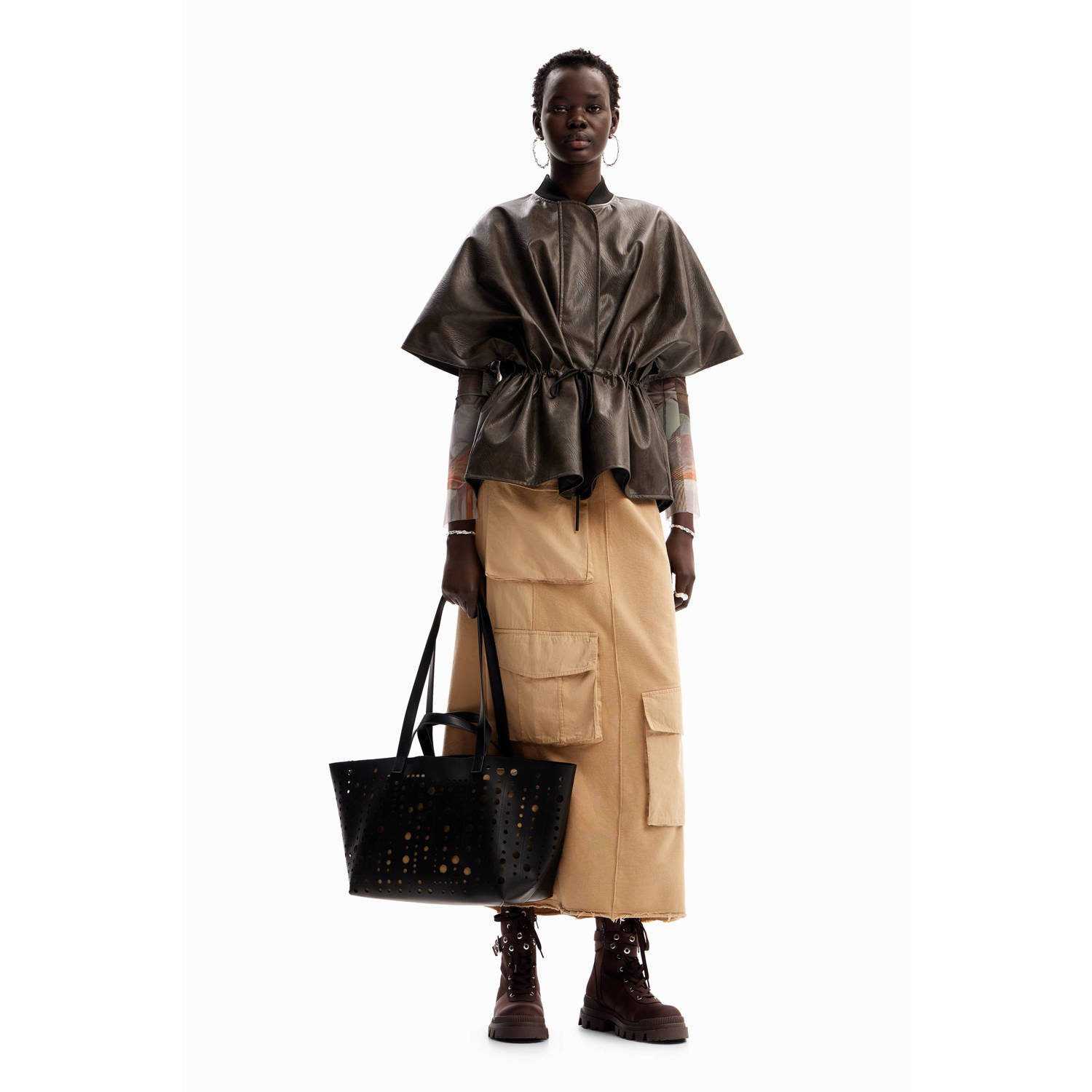 Desigual cargo rok camel