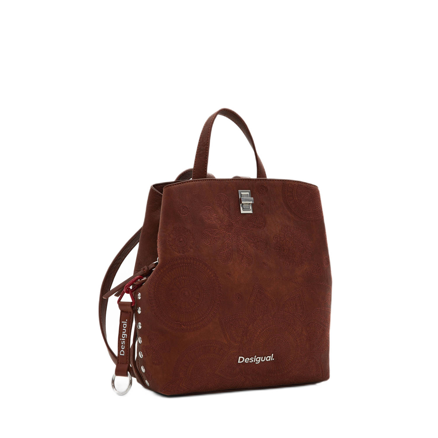 Desigual Bruine Clipbevestiging Handtas Rugzak voor Vrouwen Brown Dames