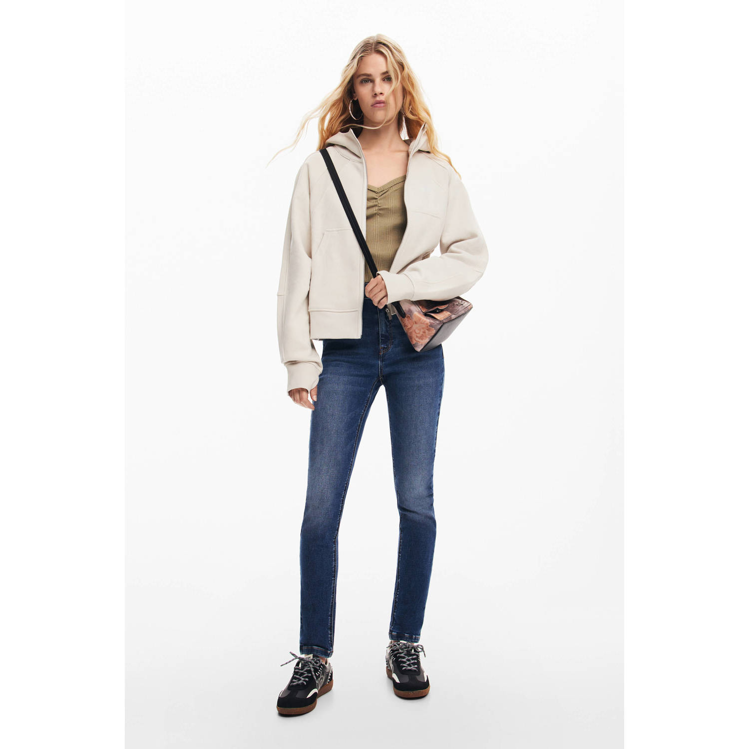 Desigual high waist skinny jeans dark blue denim