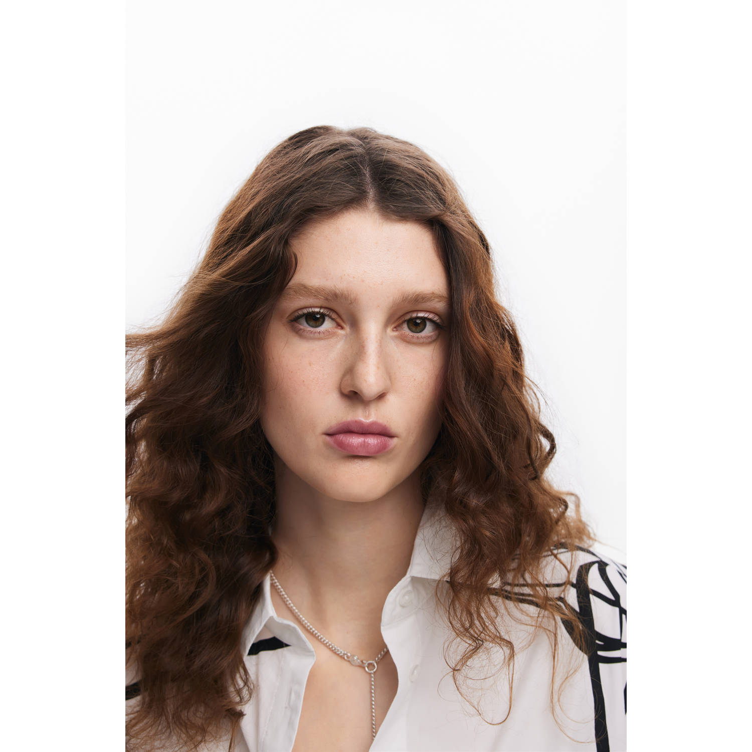 Desigual blouse met grafische print wit zwart