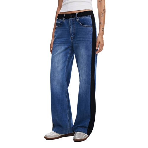Desigual mid waist straight leg jeans medium denim wash afbeelding
