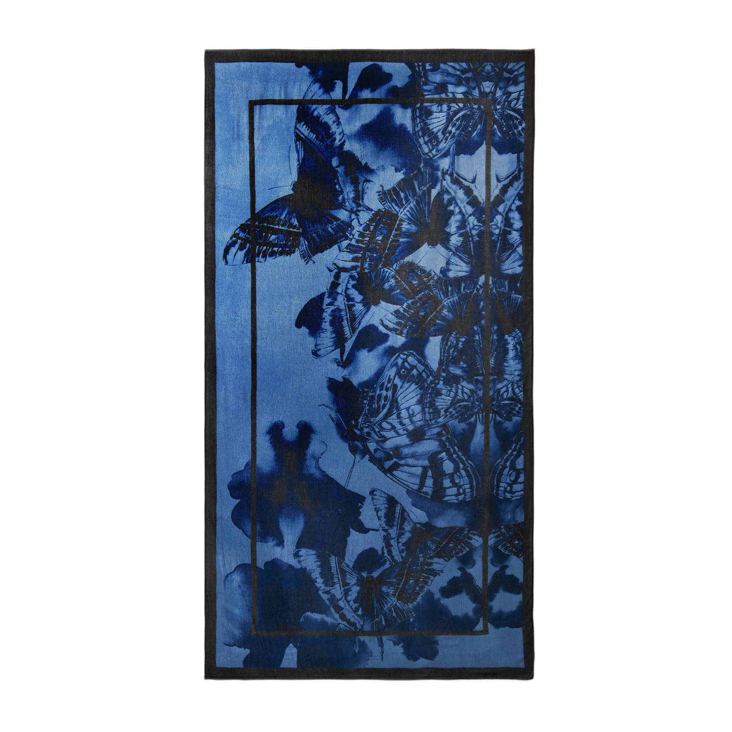 Desigual sjaal met dierenprint blauw