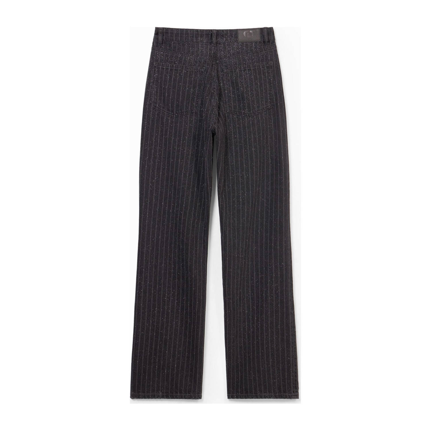 Desigual Zwarte Pinstripe Rits Jeans Vrouwen Herfst Winter Black Dames