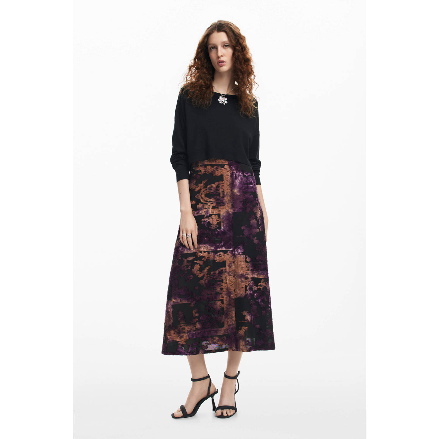 Desigual jurk 2 in 1 zwart multi