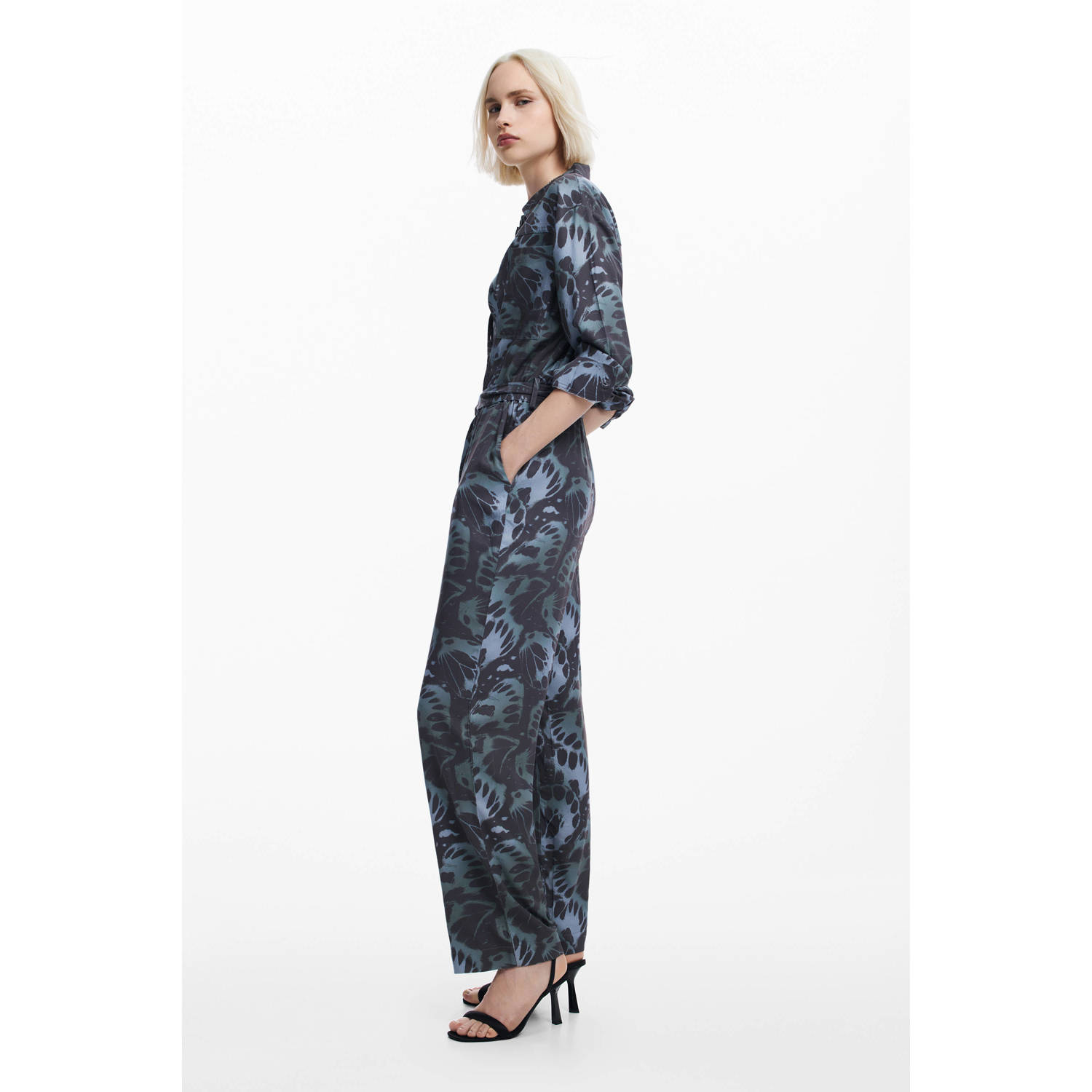 Desigual jumpsuit met all over print blauw donkerblauw