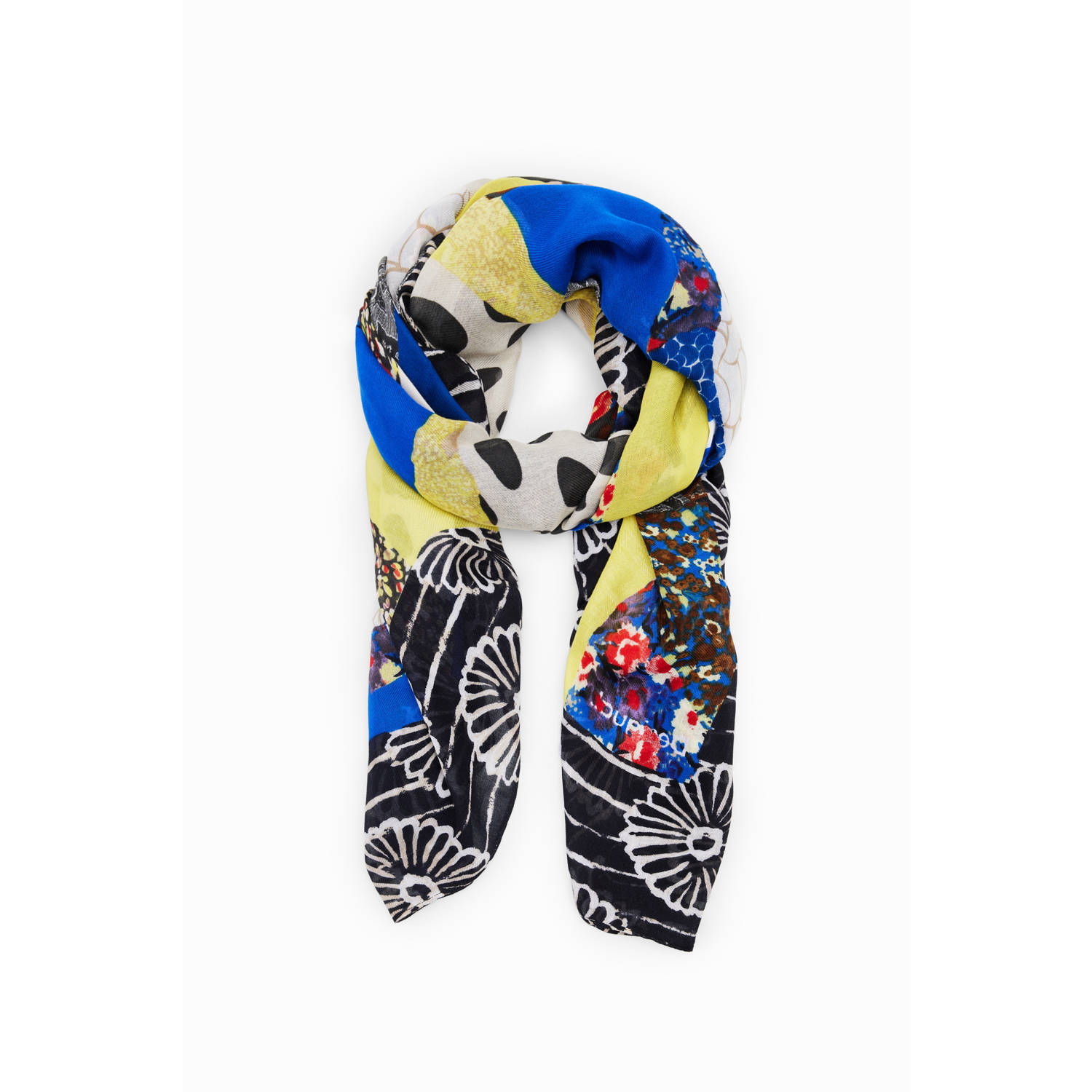 Desigual Blauwe Polyester Sjaal Herfst Winter Collectie Multicolor Dames