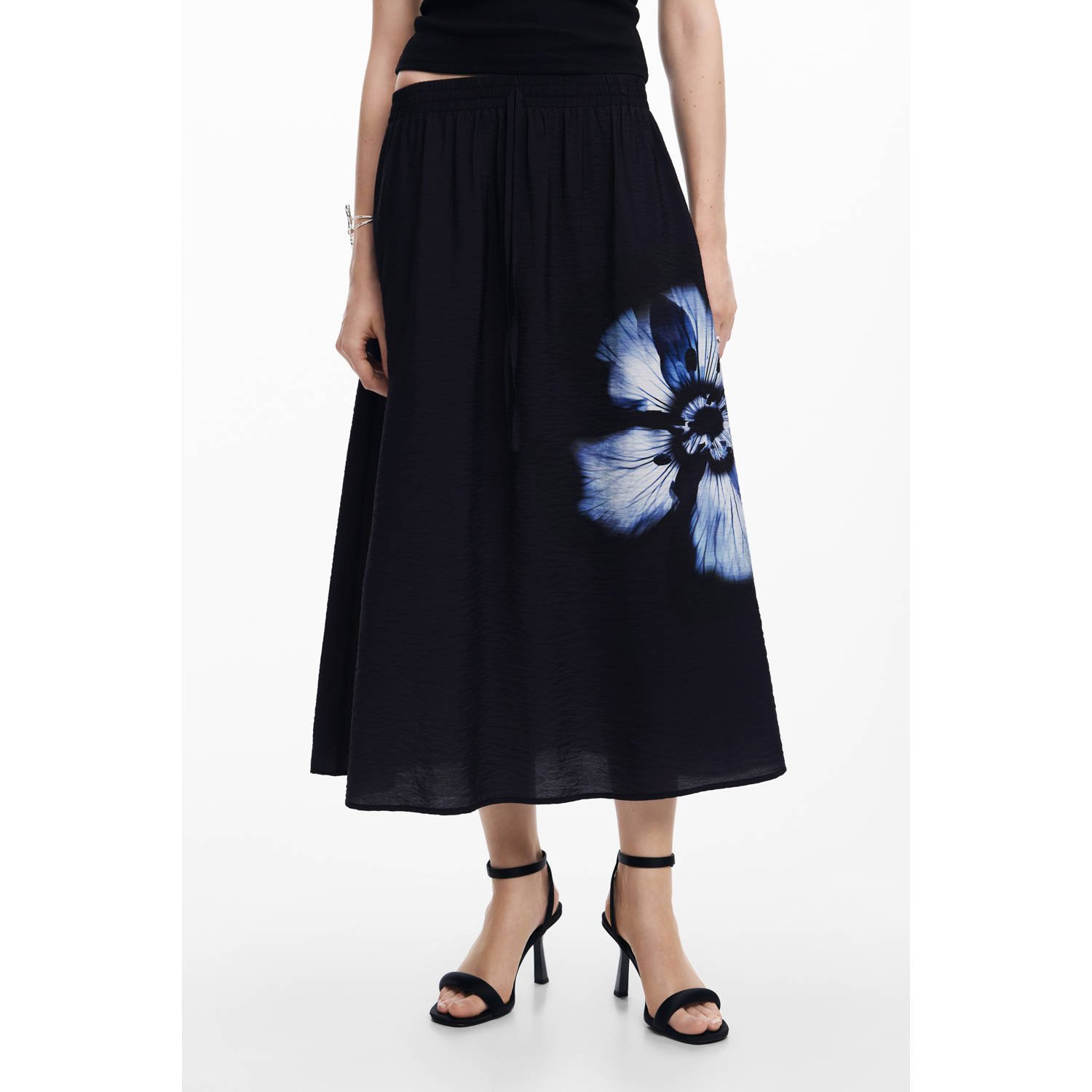 Desigual midi rok zwart