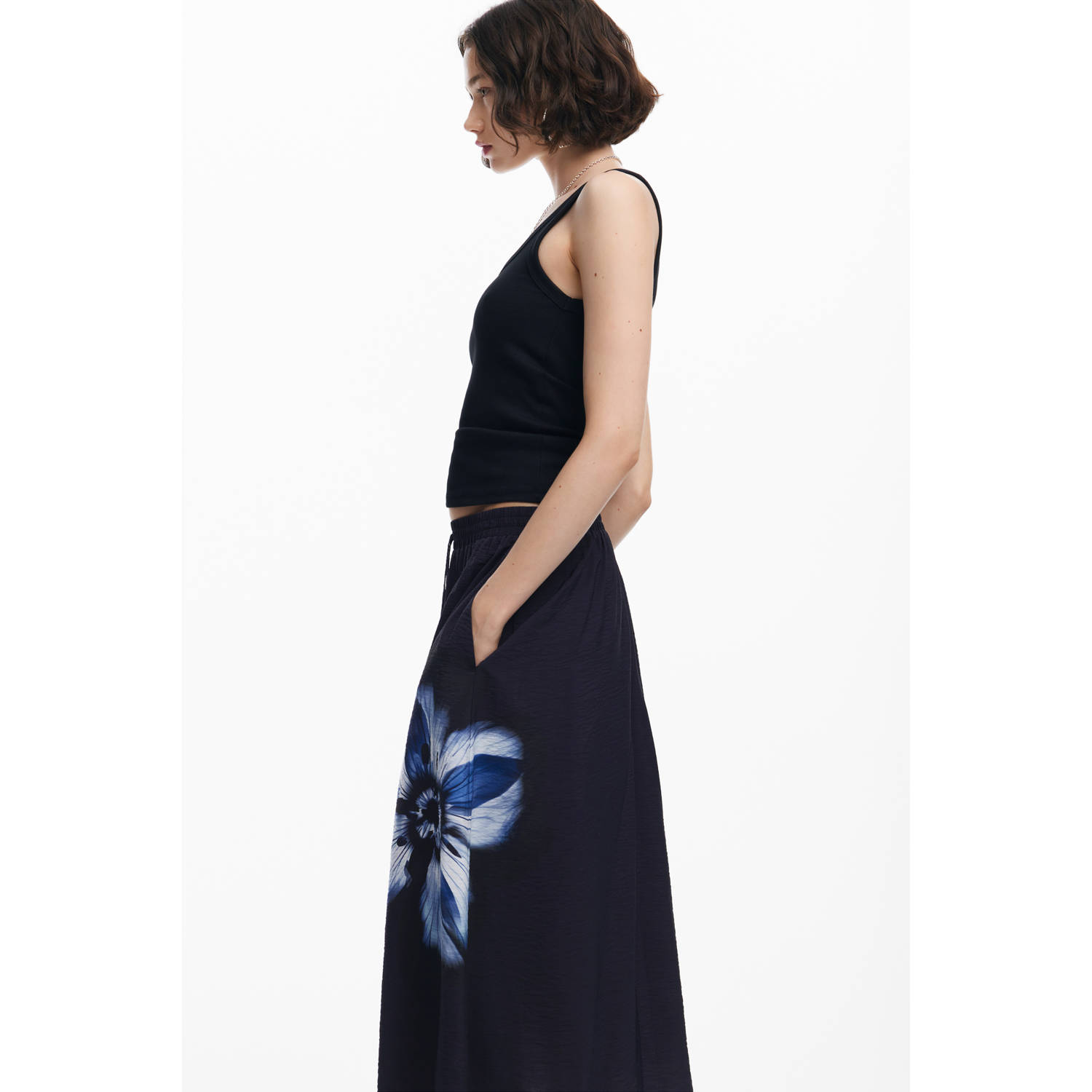 Desigual midi rok zwart