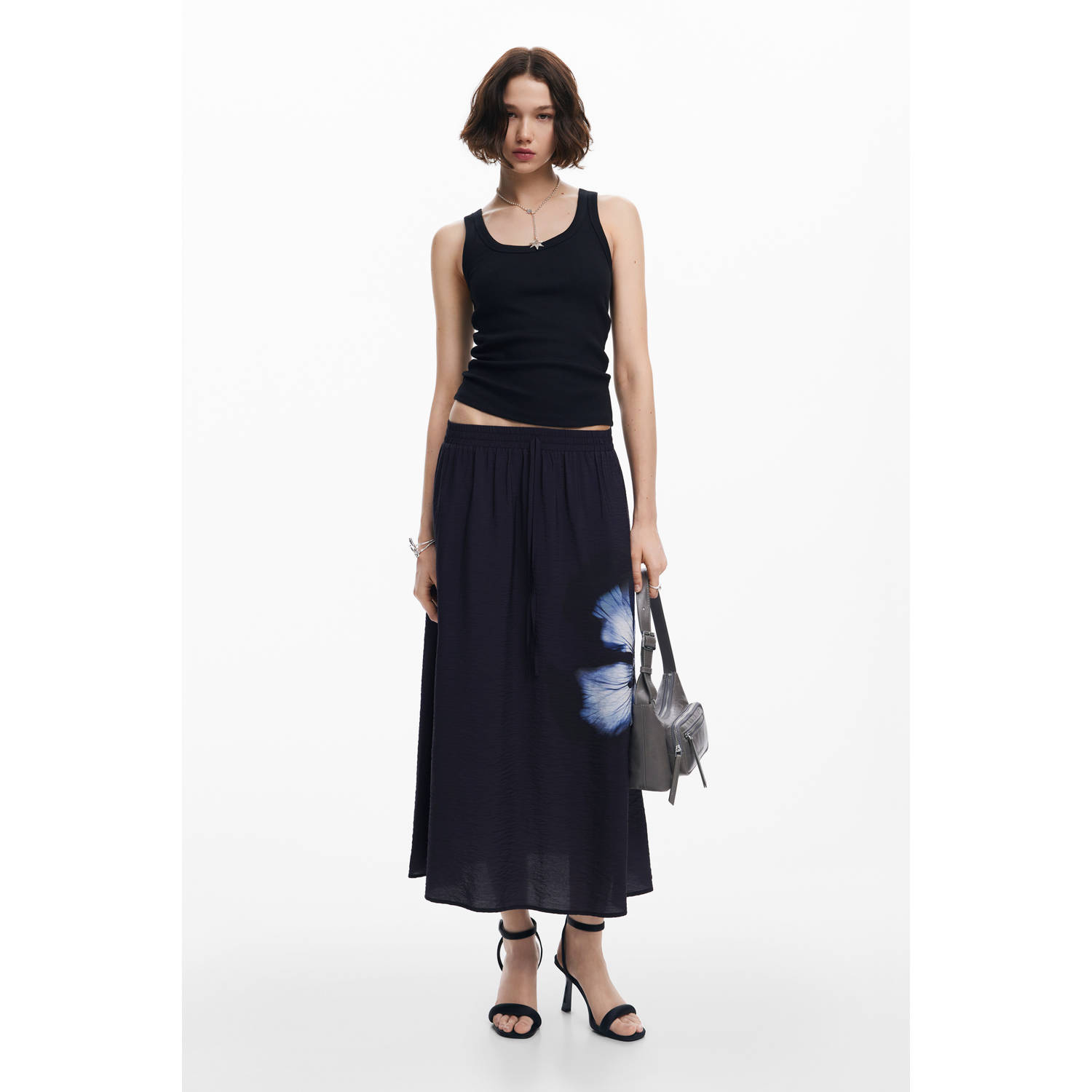 Desigual midi rok zwart