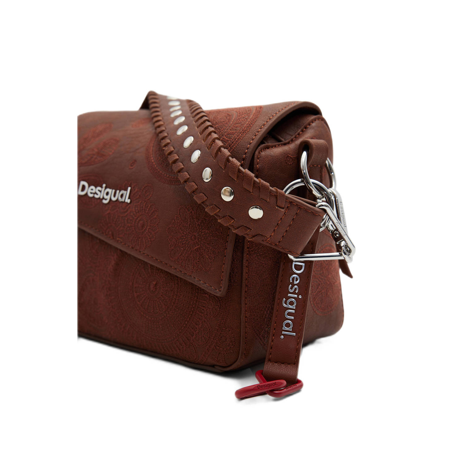 Desigual crossbody tas met bloemenprint camel