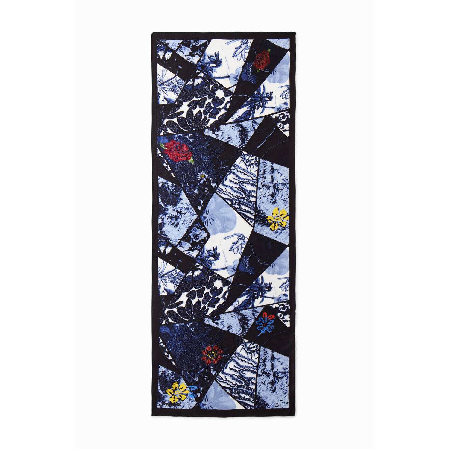 Desigual sjaal met all over print blauw
