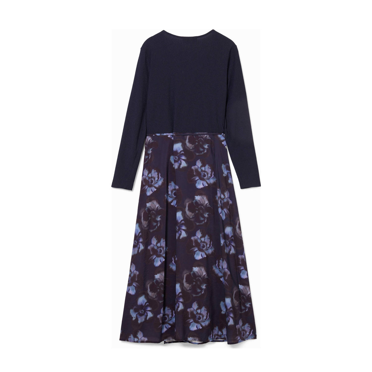 Desigual gebloemde wikkeljurk donkerblauw