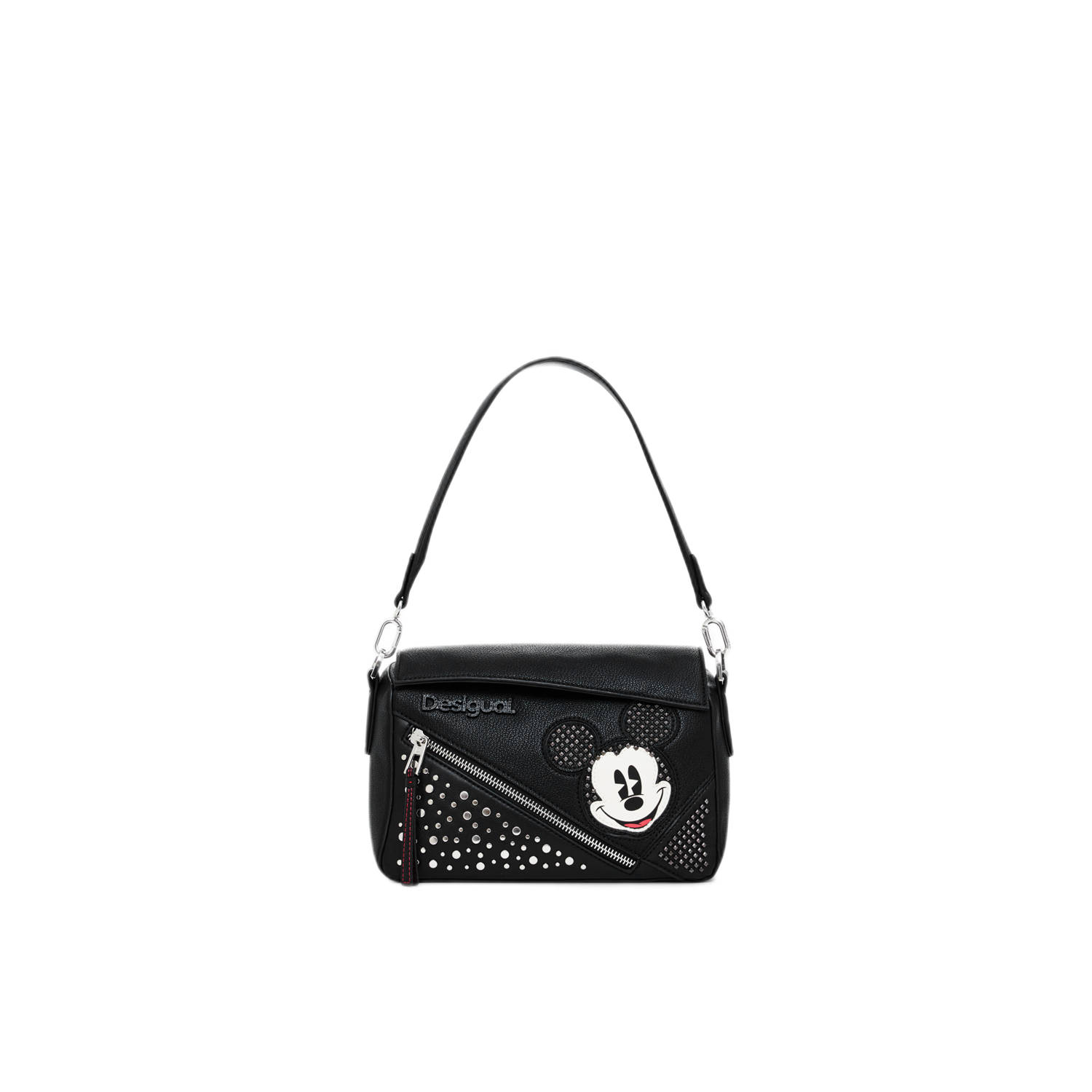 Desigual Zwarte Bedrukte Handtas met Schouderband Black Dames